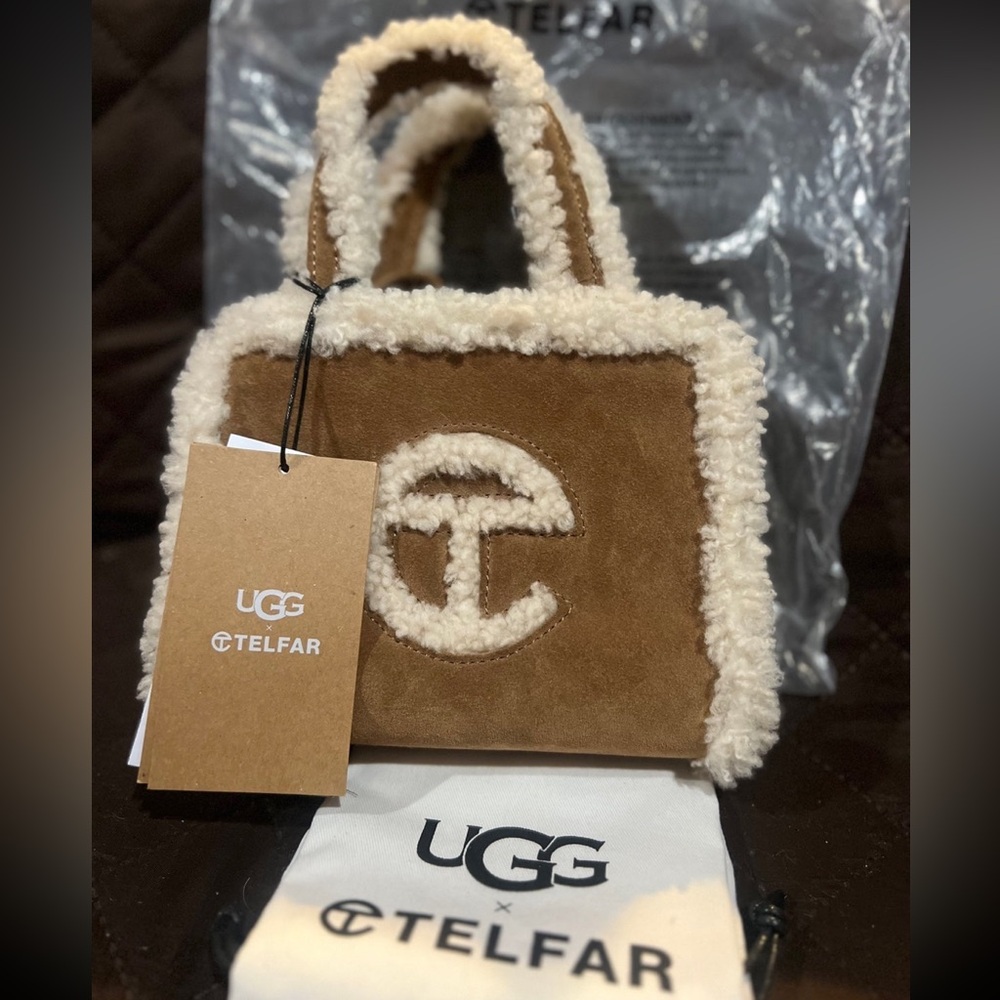 Telfar x UGG Mini Bag Brown Cream Cozy Sherpa